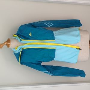 Adidas Women`s 2-PC Supernova Hooded Windbreaker Adjustable Jacket blue/turquois